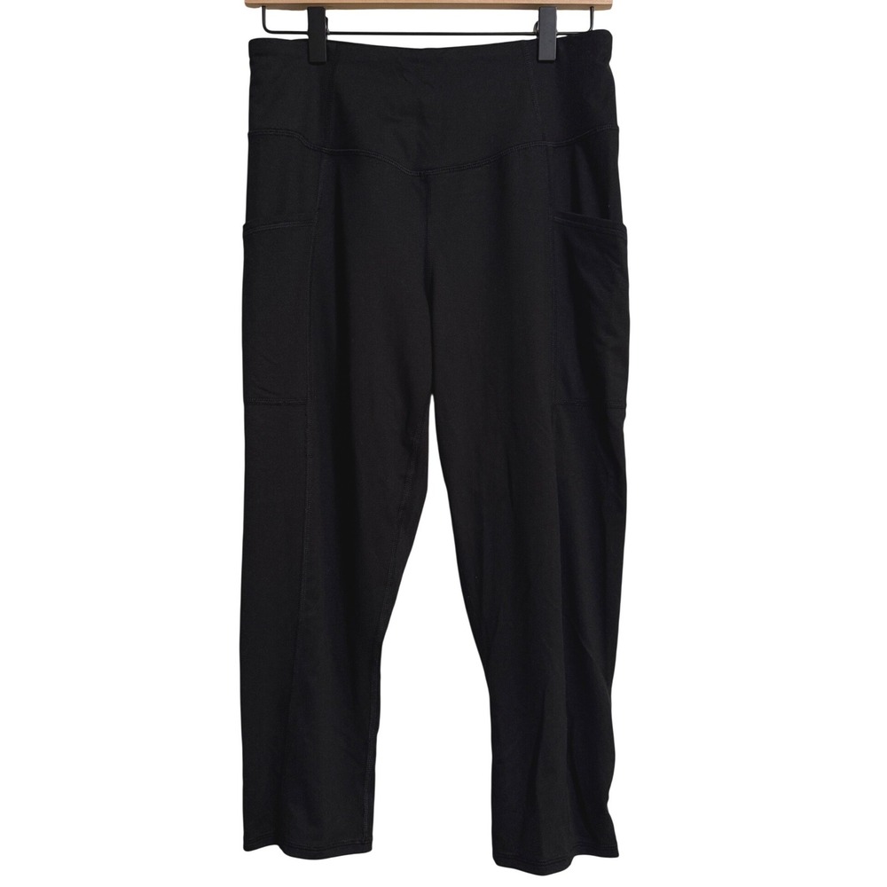 Maurices Womens Black High Waisted Cropped Luxe Leggings with Pockets Size M